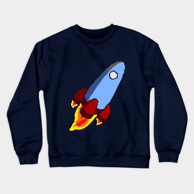 Rocket pixel art Crewneck Sweatshirt by nurkaymazdesing